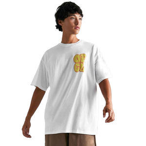 T-shirt décontracté pour homme à manches courtes, logo personnalisé imprimé en relief, polyester/coton, écologique, séchage rapide - Product Image 1