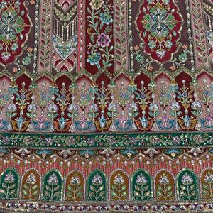 Tissu de coussin brodé à rayures florales, textile décoratif de style velours, matériau de rembourrage pour la décoration intérieure - Product Image 4