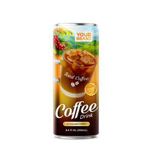 กาแฟเวียดนามแบบเย็น OEM ODM แบรนด์ส่วนตัว บรรจุกระป๋อง 250 มล. พร้อมดื่ม กาแฟดำ ขายส่ง - Product Image 1
