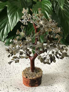 Labradorite Gemstone <b>Money</b> Tree Bonsai 300 Natural Crystal Chips CHAKRA HEALING DECOR for Office & Home Feng Shui Style - Product Image 2