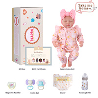 Poupées Reborn Babeside 17 pouces, poupée bébé endormie Nancy, corps en vinyle et tissu, cheveux peints à la main, mini jouet, poupée fille mignonne