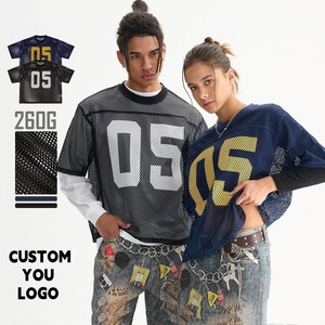 Camiseta de malla hueca con estampado de letras para hombre, estilo urbano, personalizada, OEM/ODM, de fabricante - Product Image 3