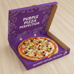 กล่องพิซซ่าพิมพ์ลายตามสั่ง กล่องบรรจุภัณฑ์แบบกำหนดเองสำหรับร้านพิซซ่า ร้านอาหาร และบรรจุภัณฑ์สำหรับส่งอาหาร - Product Image 3