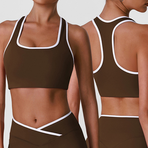 New Design Summer Female Sports Bra with Removable Pads Custom V-neck Lightweight Seamless Fitness Gym Workout Women's Yoga Tops - Product Image 6