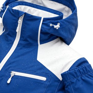 Veste de ski imperméable en polaire pour homme, bleu et blanc, style sportif, fermeture éclair, vêtement d'extérieur pour l'automne, polyester - Product Image 6