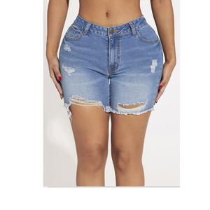 Shorts en jean pour femmes, respirants, écologiques, imperméables, fabriqués sur mesure avec des couleurs et un logo personnalisés, shorts en jean déchirés pour femmes - Product Image 1