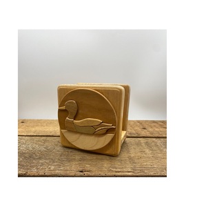 Rustic Wooden Napkin Holder For Dining <b>Table</b> <b>Kitchen</b> Tissue Organizer With Natural Wood Finish Stylish Look - Product Image 1
