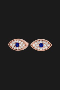 Pendientes de Moissanita con Corte Brillante Marquesa, Piedra Central Azul, Pavé Brillante, Chapados en Rodio, Plata 925, Elegante Regalo - Product Image 2