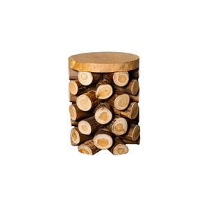 Premium ARTERRA Artisan Solid Craftsmanship Organic Beauty Apartment Villa Warehouse Hotel Luxury Rustic Teak Branch <b>Stool</b> - Product Image 1