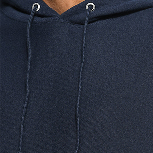 Men's Navy Blue Hooded <b>Sweatshirt</b> Regular Fit Cotton Fleece Casual Pullover Autumn Wear - Product Image 6