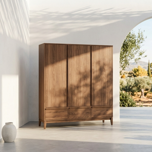 Le placard en bois Naran allie une texture de bois riche, un grand espace de rangement et un design moderne élégant pour un look intérieur raffiné. - Product Image 3