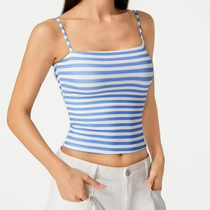 Camiseta sin mangas de verano para mujer, corte ajustado, elegante, transpirable, ecológica, de algodón y elastano, tejido de punto, color liso, informal, con espalda descubierta. - Product Image 2