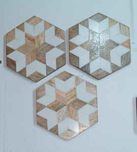 Posavasos decorativo para té y café, juego de posavasos de madera de 4 posavasos de artículos para el hogar para accesorios de mesa - Product Image 2