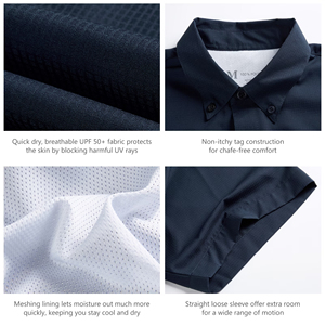 Nueva Llegada, Camisas de Pesca para Hombre con Protección Solar UPF50, Camisas de Pesca de Manga Corta Personalizadas con Botones, Estilo Estadounidense - Product Image 6