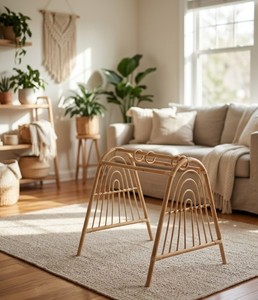Gimnasio de Juego para Bebés Hecho a Mano con Ratán Natural, Gimnasio Sensorial para Bebés, Decoración para Cuarto de Bebé, Hecho en Vietnam - Product Image 4