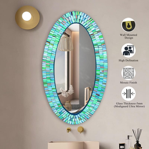 Artistic Glass Mosaic Wall <b>Mirror</b> Decorative Interior Accent for Contemporary Home and Commercial Decor - Product Image 3