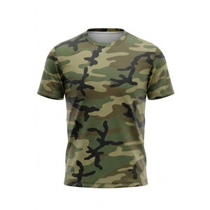 เสื้อยืดลายพรางผู้ชายแขนสั้นคอกลมสวมใส่สบายกลางแจ้งผ้าเนื้อนุ่มสวมใส่สบายทุกวันชุดกีฬา - Product Image 2