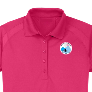 Polo en maille rose vif pour femme, anti-humidité, avec broderie, manches courtes, col, vêtement de performance sportive pour le golf - Product Image 3