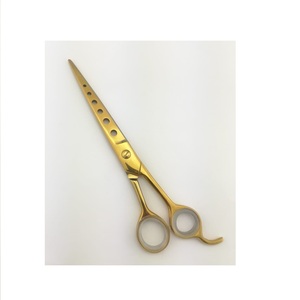 Ciseaux de coiffure professionnels en acier inoxydable japonais doré avec logo personnalisé pour salon de coiffure, vente en gros - Product Image 3