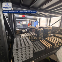 Panneau acoustique vertical en placage de bois de qualité supérieure, résistant aux rayures, absorbant le son, pour projets d'aménagement intérieur commercial