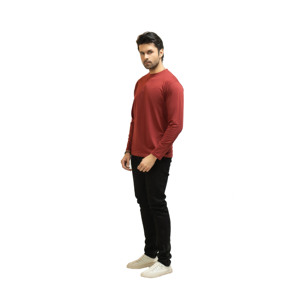 T-shirt à manches longues pour homme 100% coton, col rond, tricoté, de haute qualité, avec motif, respirant, séchage rapide, écologique - Product Image 3