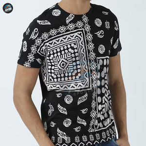 T-shirt personnalisé de haute qualité en polyester/coton avec motif uni, logo et design personnalisés, imprimé DTF pour hommes et femmes - Product Image 2