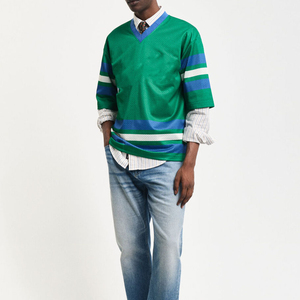 Última Moda en Camisetas de Fútbol con Cuello Acanalado, Corte Cuadrado, Malla Atlética, para Hombre, 2025 - Product Image 5