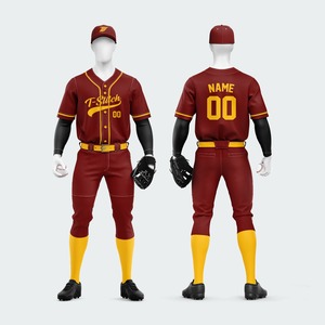 Camiseta de Béisbol para Hombre, Cuello en V, Manga Corta, Roja y Azul, con Estampado por Transferencia de Calor, Transpirable, Ecológica, Antibacteriana, Corte Regular - Product Image 1