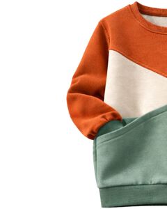 Sudadera Casual de Cuello Redondo para Mujer, Color Naranja y Verde Salvia, Estilo Oversize, Personalizada, para Invierno, Estilo Urbano - Product Image 3
