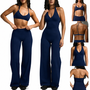 High Waist Straight Leg Yoga Leggings <b>Brushed</b> Fabric Solid Color High Quality Gym Workout Pants Women's Casual Sports Activewear - Product Image 1