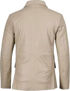 Mens <b>Leather</b> <b>Jacket</b> Fully Customized 100% Original Cowhide Canvas Closure Stand Front - Product Image 3