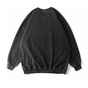 Sudadera de punto de poliéster negra lisa con cuello alto, hombros caídos y manga larga, estampada, antiencogimiento, de talla grande para mujer, ideal para otoño. - Product Image 2