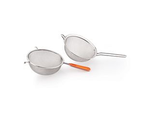 Heavy-Duty Stainless Steel Fine Mesh Kitchen Strainer with Long Handle and Resting Hooks Eco-Friendly Cooking Sieve - Product Image 2