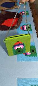 Monedero de Cuentas Coloridas Hecho a Mano para Niños, Cartera de Tela Personalizada con Cierre de Cremallera, Monedero de Bolsillo, Arte y Manualidades - Product Image 6