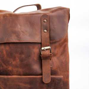Handmade Custom Genuine Leather Backpack <b>Laptop</b> Bag Vintage Real Leather <b>Rucksack</b> Waterproof Travel Daypack LBK-0124 - Product Image 2