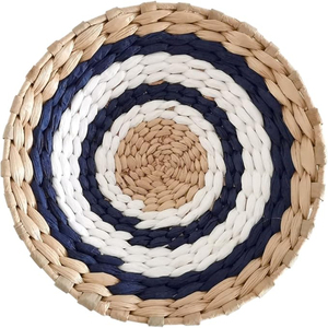 Handcrafted Woven Wall Basket Decor Round Rattan Wall <b>Hanging</b> Art for Living Room Bedroom & Farmhouse Style Home Decoration - Product Image 5