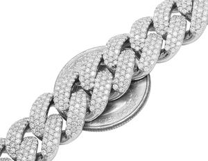 Unisex Classic <b>Gold</b> Plated Cuban Bracelet 14mm 8 Inch Passes Diamond <b>Tester</b> Moissanite Diamond 925 Sterling Silver - Product Image 1