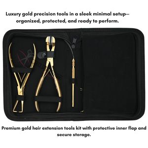 Kit complet d'outils pour extensions de cheveux Microlink et Nano Ring avec pince de retrait de micro-perles, pince à bandes adhésives, aiguilles à boucle, ciseaux - Product Image 5