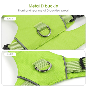 Arnés reflectante resistente para perros, sin tirones, ajustable, tipo chaleco de entrenamiento para mascotas con asa, doble clip y anillo para correa delantera y trasera - Product Image 5