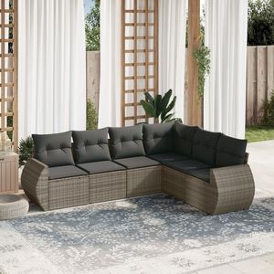 Conjunto de Sofá Modular de Jardín en Ratán Gris con Cojines de Espuma de Alta Densidad, Muebles de Exterior de Diseño Contemporáneo, Impermeables - Product Image 3