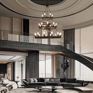 45\" <b>Retro</b> Industrial Style 3-Layer Pendant <b>Light</b> 27-<b>Lights</b> Black Farmhouse for Dining Living Rooms Chandeliers Pendant <b>Lights</b> - Product Image 2