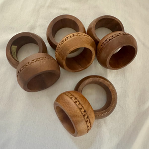 Handcrafted <b>Elephant</b> Wood Napkin Ring Holders-Classic Vintage Style Rustic Eco-Friendly Table <b>Decor</b> - Product Image 4
