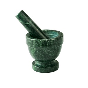 Mortier et pilon en marbre faits à la main pour broyer les herbes, les épices et préparer facilement des mélanges ayurvédiques - Product Image 5