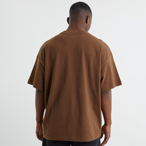 Camisetas Oversize de Algodón 100% con Hombros Caídos y Logo Personalizado para Hombre, de Alta Calidad, Estampado Sólido Liso - Product Image 6