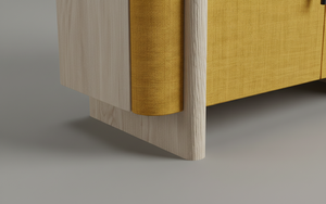 Buffet moderne à 2 portes en chêne massif pour salon - Rangement résistant à l'eau avec design minimaliste - Product Image 5