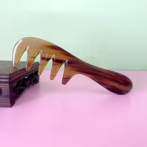 Professional Handmade Horn Hair <b>Comb</b> Natural Static Free <b>Wide</b> Tooth <b>Comb</b> for Curly Hair Beard Grooming and Scalp Massage - Product Image 2