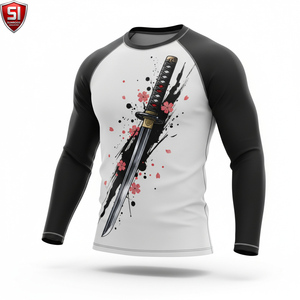 Unisex <b>Long</b> <b>Sleeve</b> Rash Guard <b>Compression</b> <b>Shirt</b> Printed Quick Dry Spandex/Polyester Sports Bodysuit Lightweight Activewear - Product Image 2