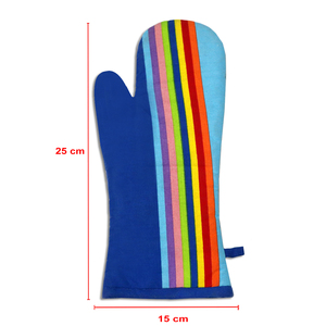 Maniques de cuisine tendance en coton doux imprimé à rayures, résistantes à la chaleur, écologiques et lavables au lave-vaisselle - Product Image 5