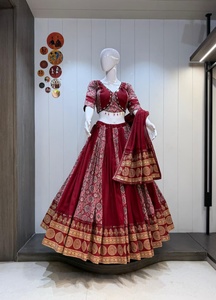 Women Jacquard Silk Lehenga Choli Set Embroidered Indian <b>Pakistani</b> Outfit Elastic Waist Wedding Party <b>Dress</b> - Product Image 5