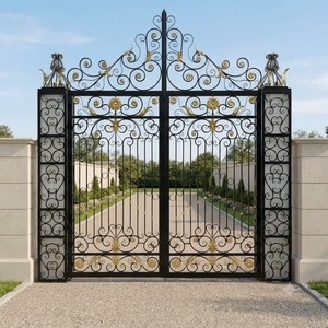 Portails automatiques en fer forgé de qualité supérieure, designs décoratifs pour villas, portails métalliques pour allées extérieures et entrées sécurisées de cours. - Product Image 1